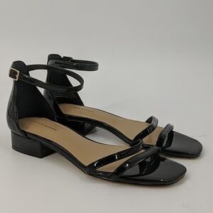 NWT Girls 14TH & UNION Faux Patent Strappy Sandals